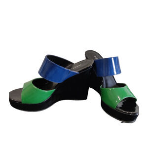Green and Blue Westies size 8 heels